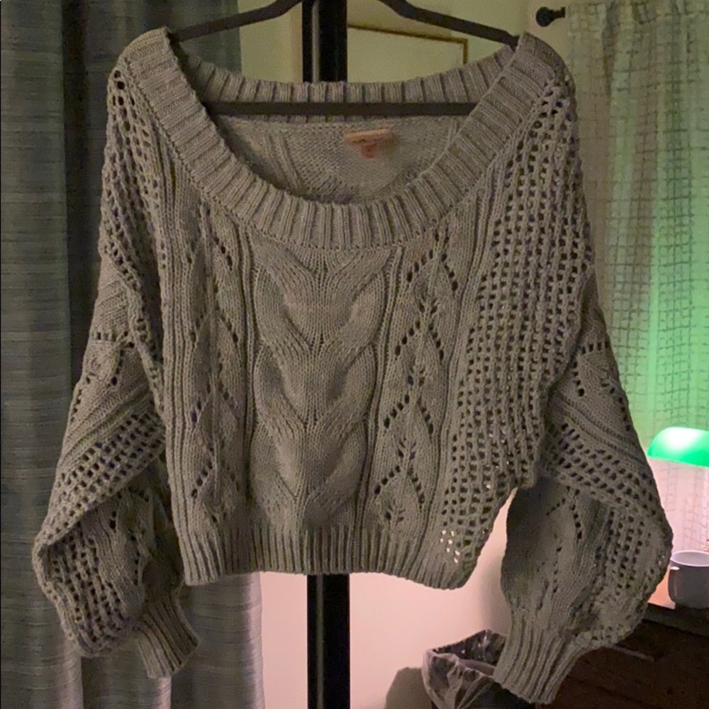 Crocheted Grey Sweater